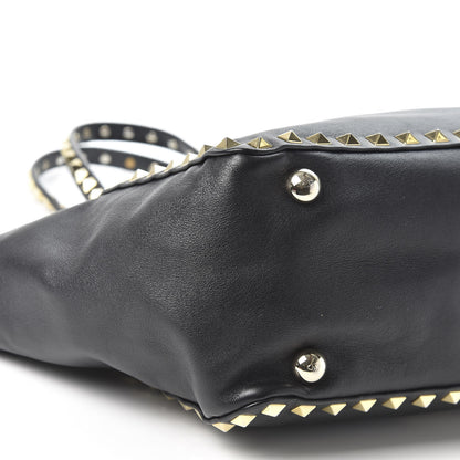Valentino Garavani Vitello Small Rockstud Tote Black 5 of 12