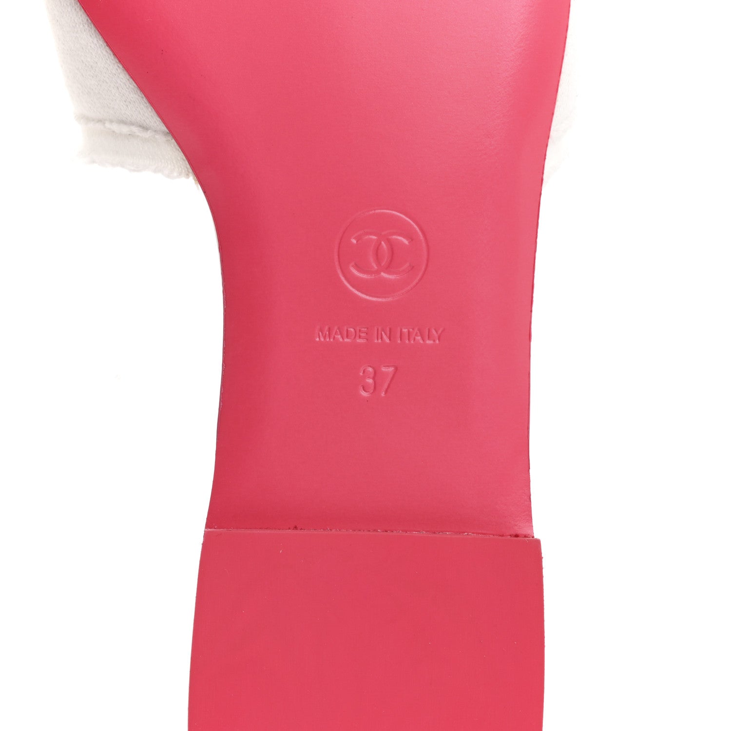 Chanel Jersey Knit CC Mules 37 White Fuchsia 1748699 – FASHIONPHILE