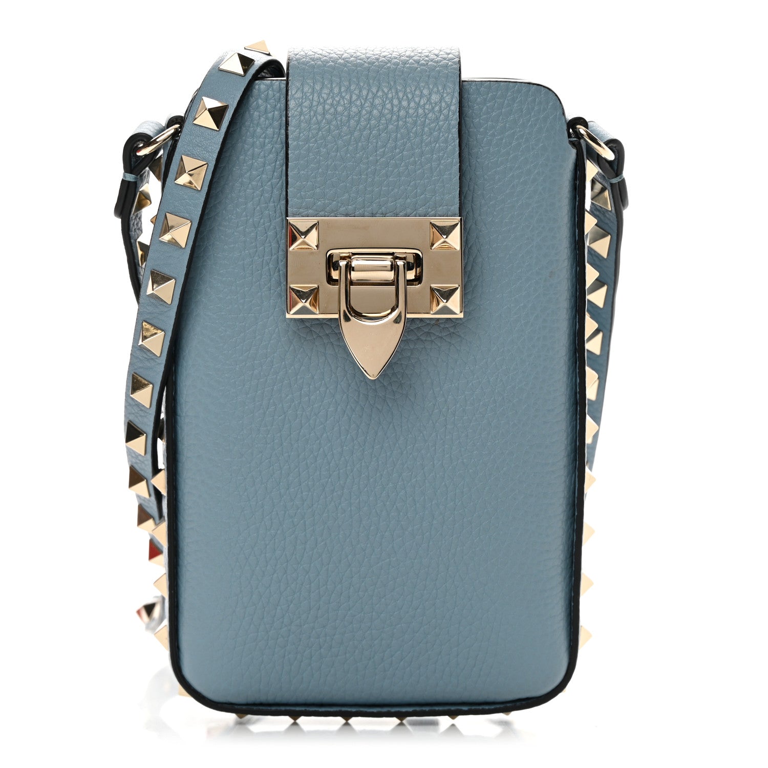 Valentino Garavani Grained Calfskin Rockstud Crossbody Phone Case Niagara 1 of 11