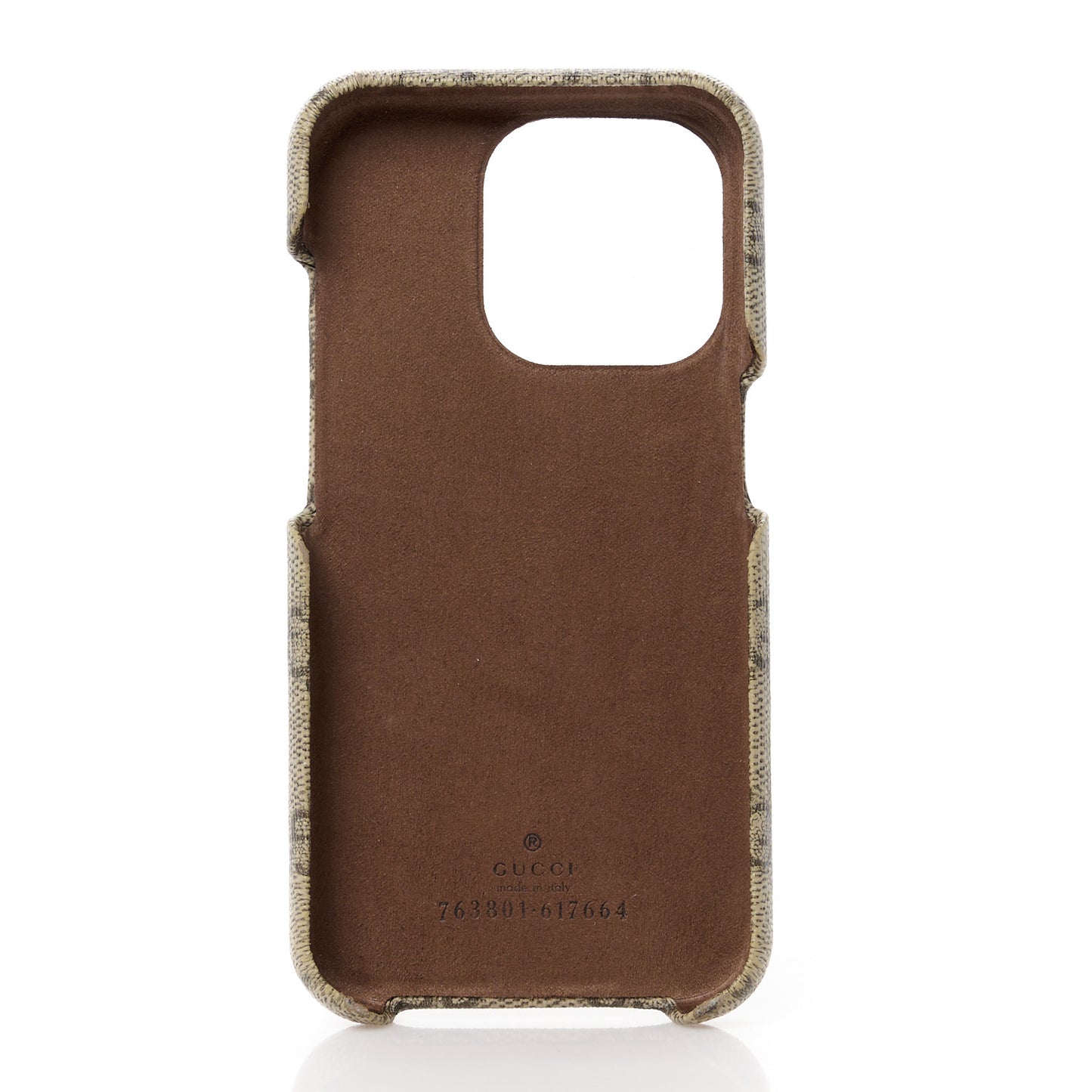 GG Supreme Monogram Ophidia iPhone 15 Pro Phone Case Beige Ebony