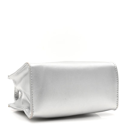 Telfar Metallic Vegan Leather Small Shopping Bag Silver 4 of 13