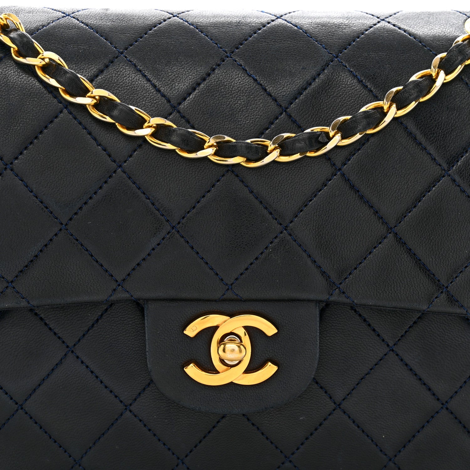 Chanel Lambskin Quilted Small Double Flap Navy 5 of 14