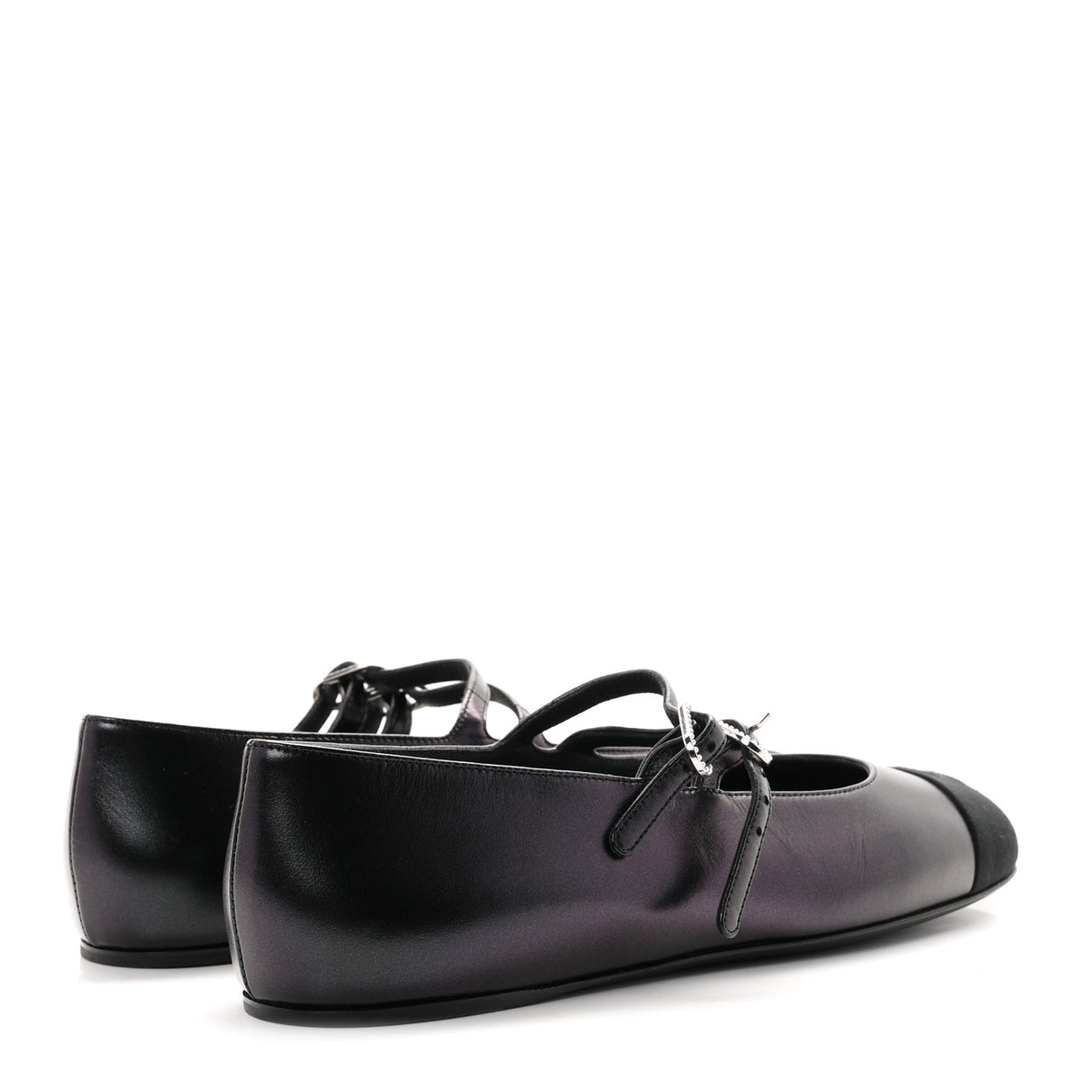 Chanel Lambskin Grosgrain Pearl Mary Jane Flats 38 Black 5 of 9