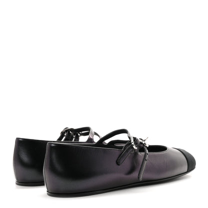 Chanel Lambskin Grosgrain Pearl Mary Jane Flats 38 Black 5 of 9