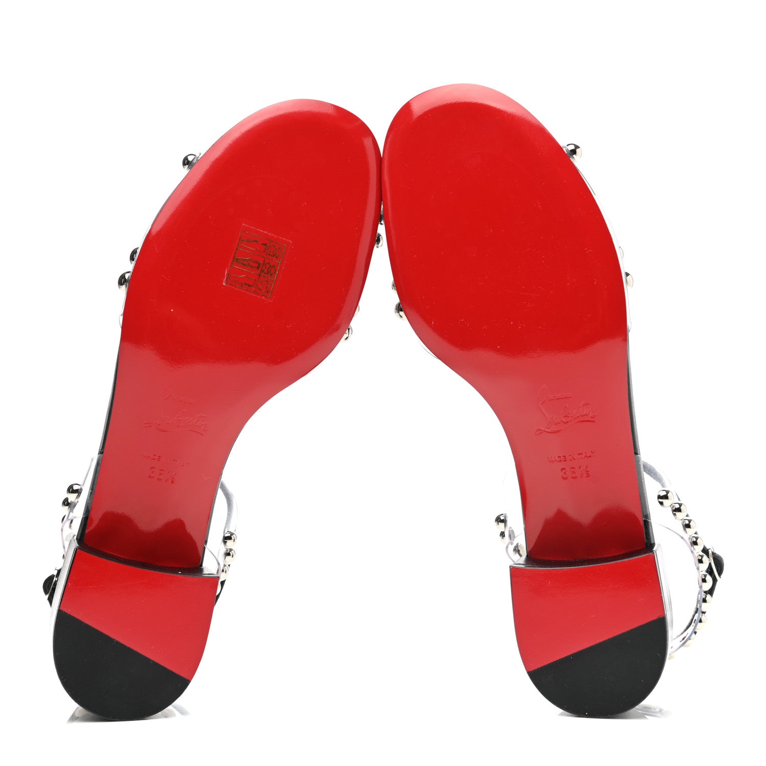Christian Louboutin Patent PVC Faridaravie 25 Sandals 38.5 Black 5 of 8