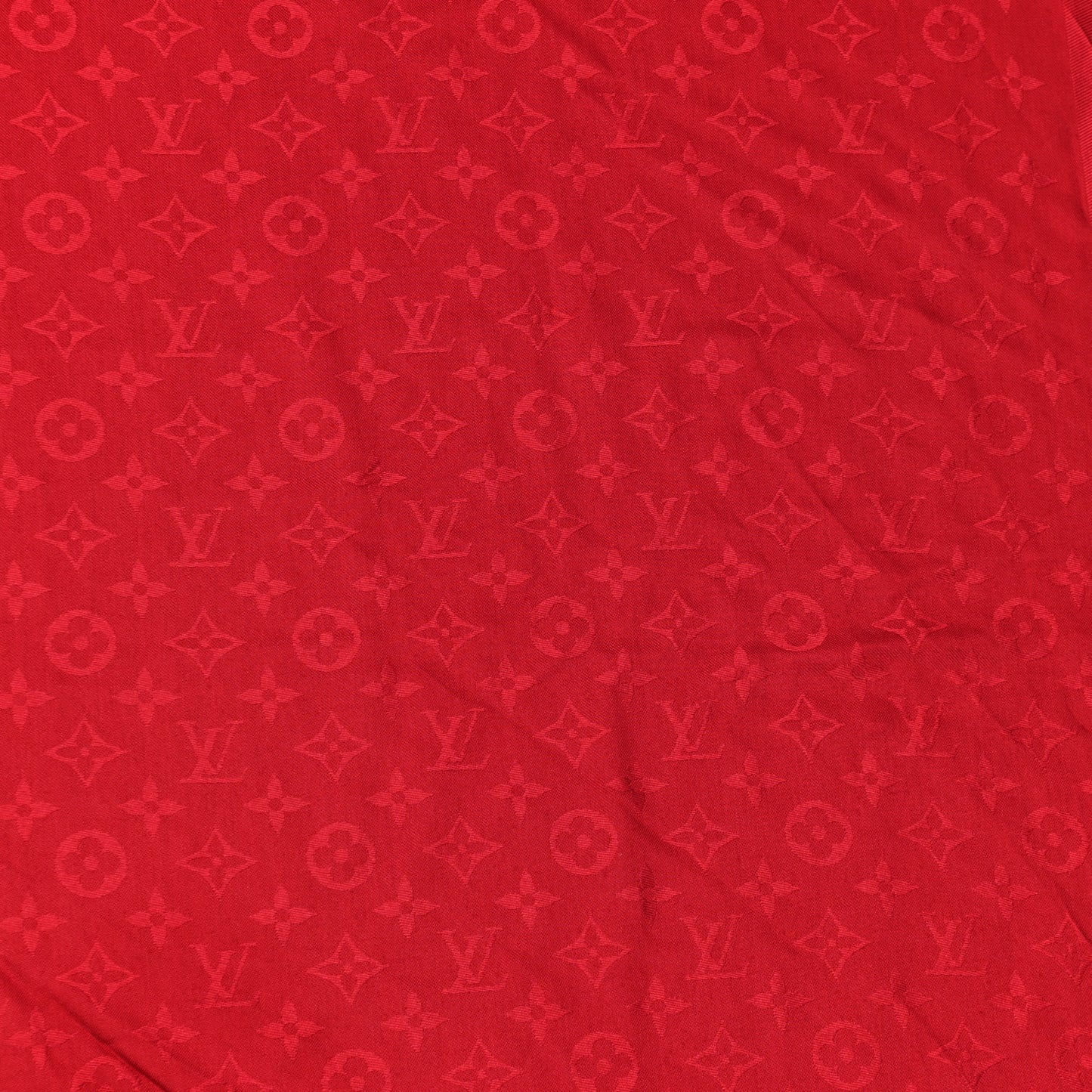Silk Wool Monogram Shawl Pomme D'Amour