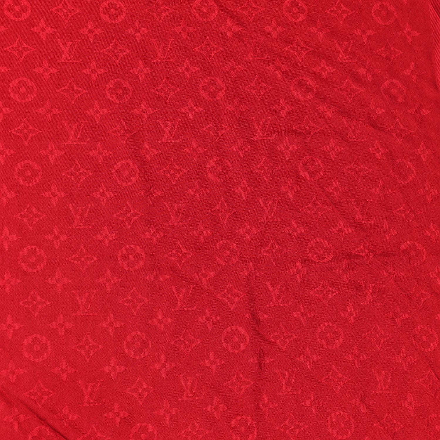 Louis Vuitton Silk Wool Monogram Shawl Pomme D'Amour 2 of 5