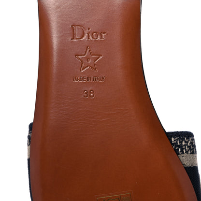 Christian Dior Canvas Embroidered Dway Mules Slide Sandals 38 Deep Blue 9 of 9