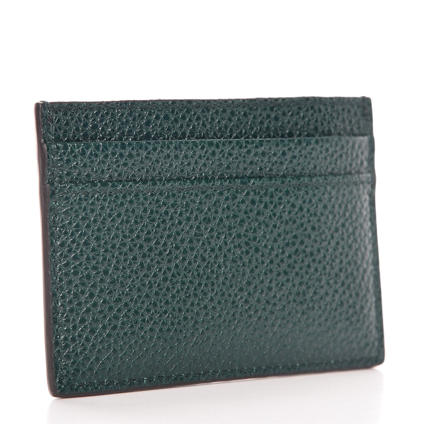 Grainy Calfskin Zumi Card Holder Vintage Green