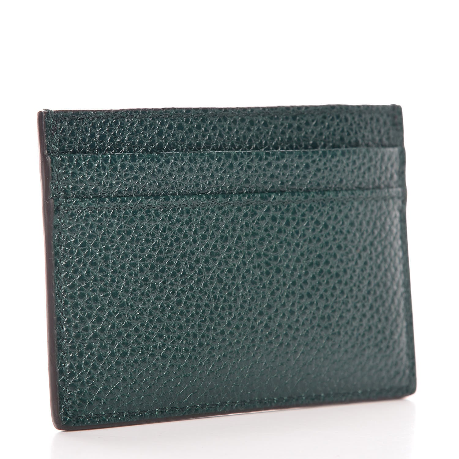 Gucci Grainy Calfskin Zumi Card Holder Vintage Green 3 of 7