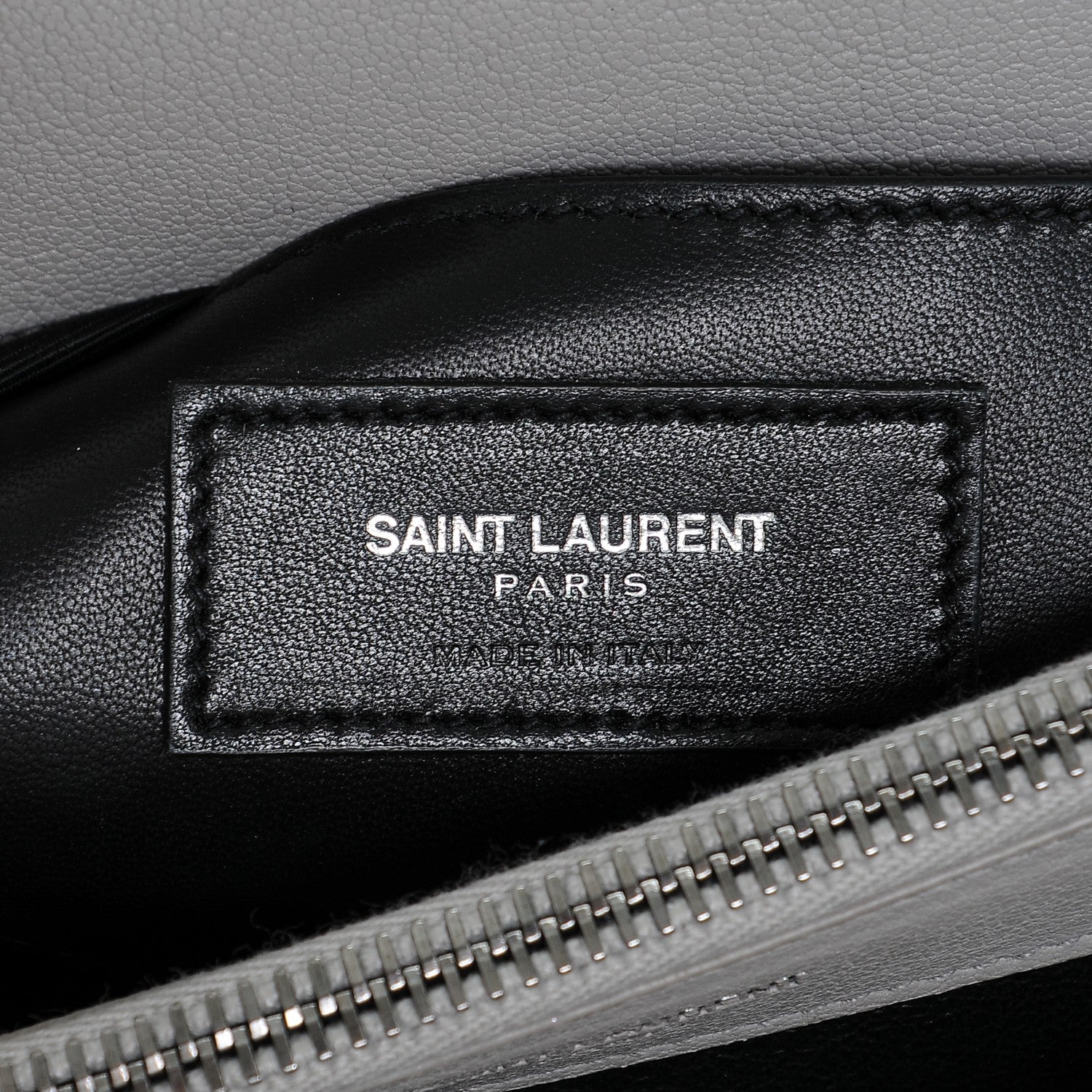 Saint Laurent Sheepskin Matelasse Chevron Monogram Large College Satchel Light Grey 6 of 6