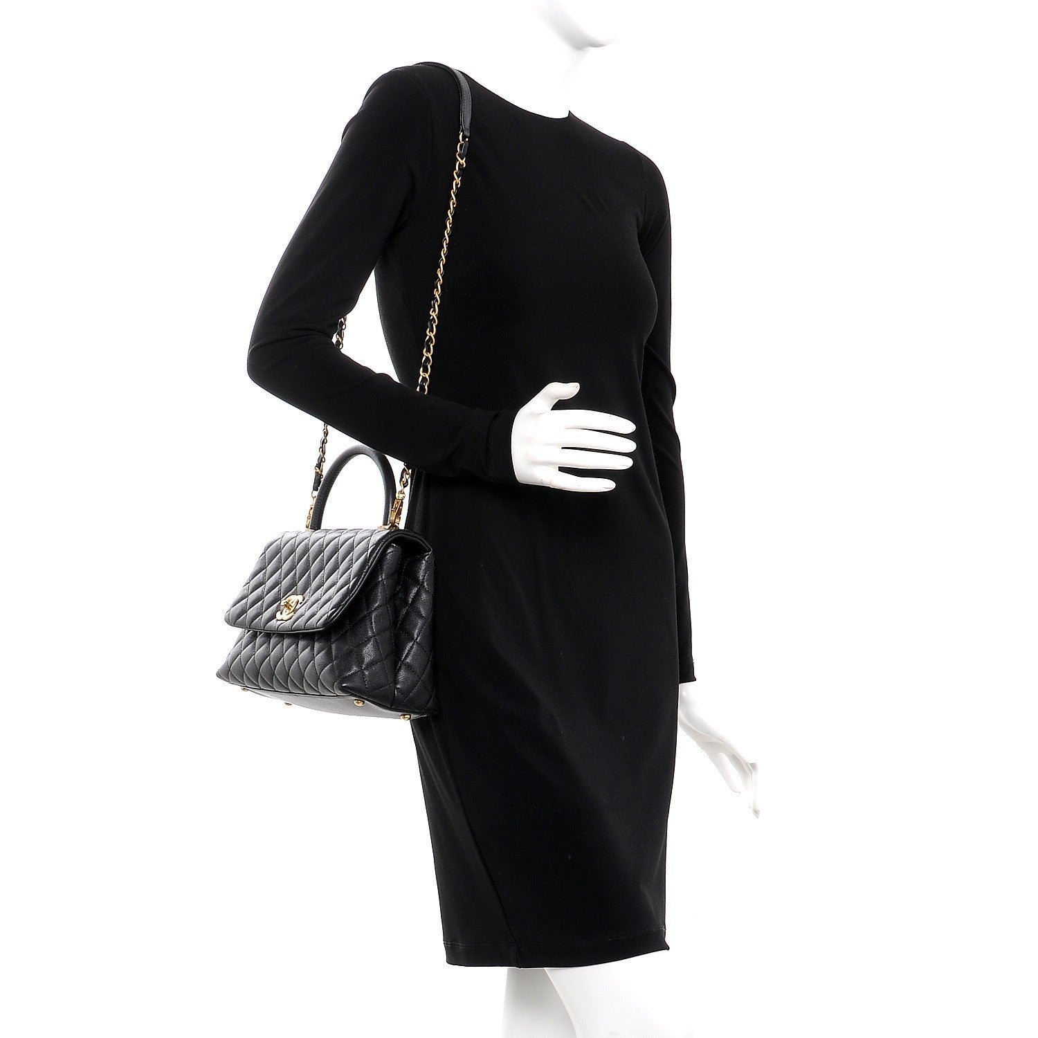 Chanel Caviar Quilted Small Coco Handle Flap Black 2 of 10