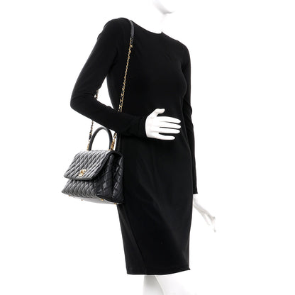 Chanel Caviar Quilted Small Coco Handle Flap Black 2 of 10