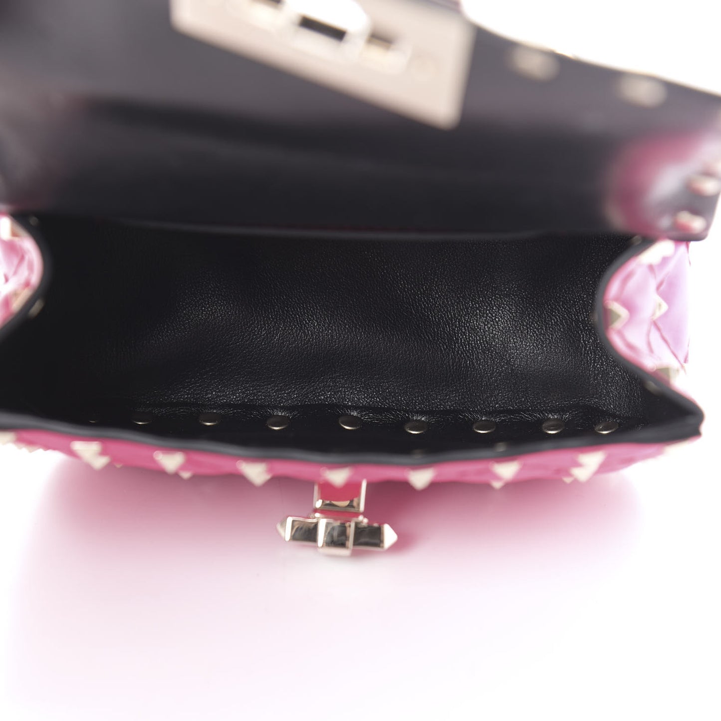 Calfskin Micro Rockstud Spike Shoulder Bag Azalea