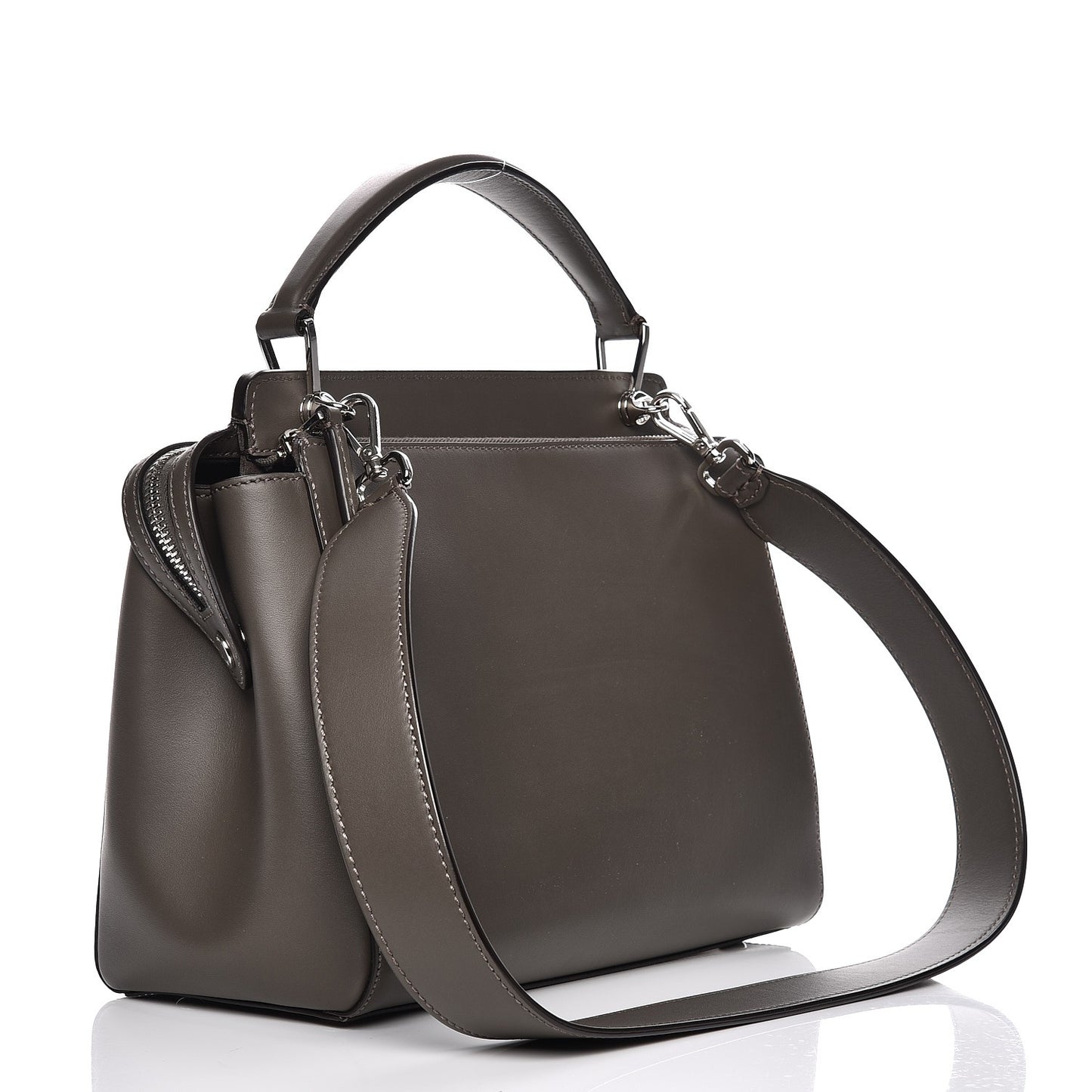 Vitello Baltico Dolce Shiny Nappa Lace Up DotCom Satchel Carbone Menta