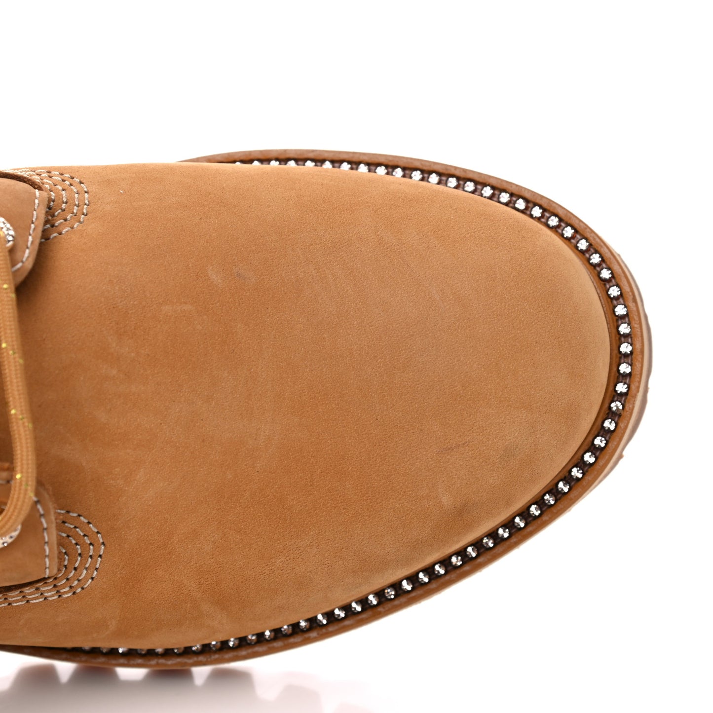 X TIMBERLAND Nubuck Swarovski Crystal Mens Ankle Boots 7 Wheat