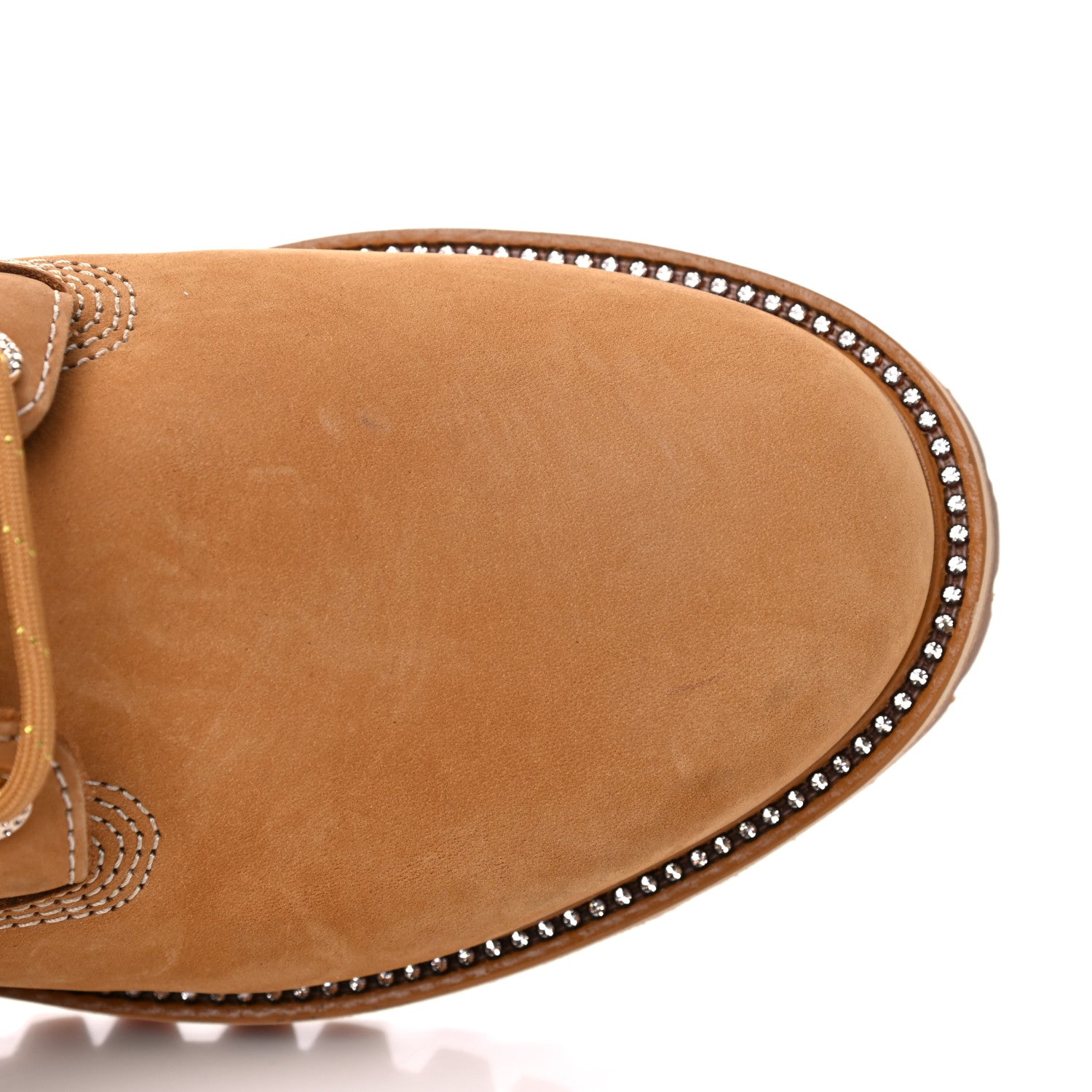 Jimmy Choo X TIMBERLAND Nubuck Swarovski Crystal Mens Ankle Boots 7 Wheat 10 of 11