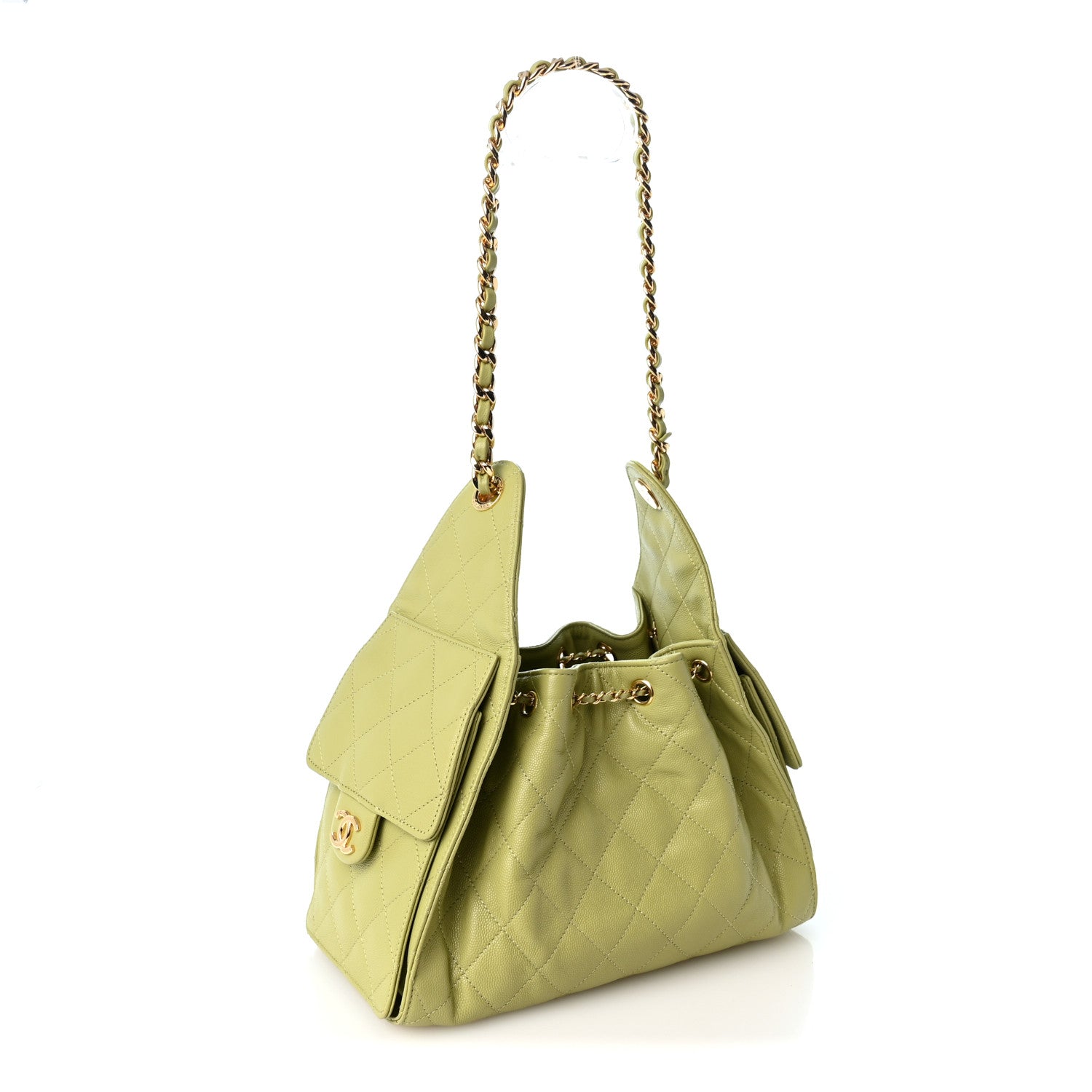 Chanel Caviar Quilted Small Chanel 25 Handbag Green 2 of 9