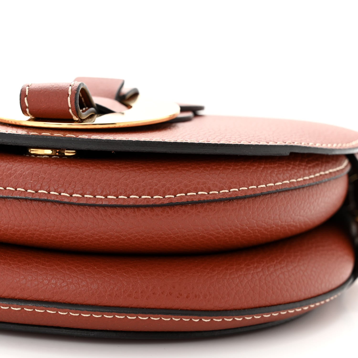 Chloe Grained Calfskin Small Darryl Saddle Crossbody Bag Sepia Brown 10 of 10