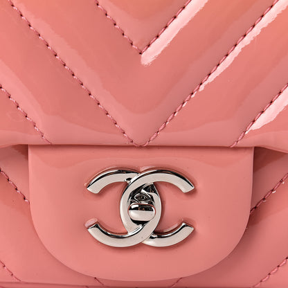 Chanel Patent Chevron Quilted Jumbo Single Flap Pink 12 of 13