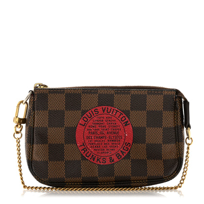 Louis Vuitton Damier Ebene Complice Trunks and Bags Mini Pochette Accessories Red 1 of 9
