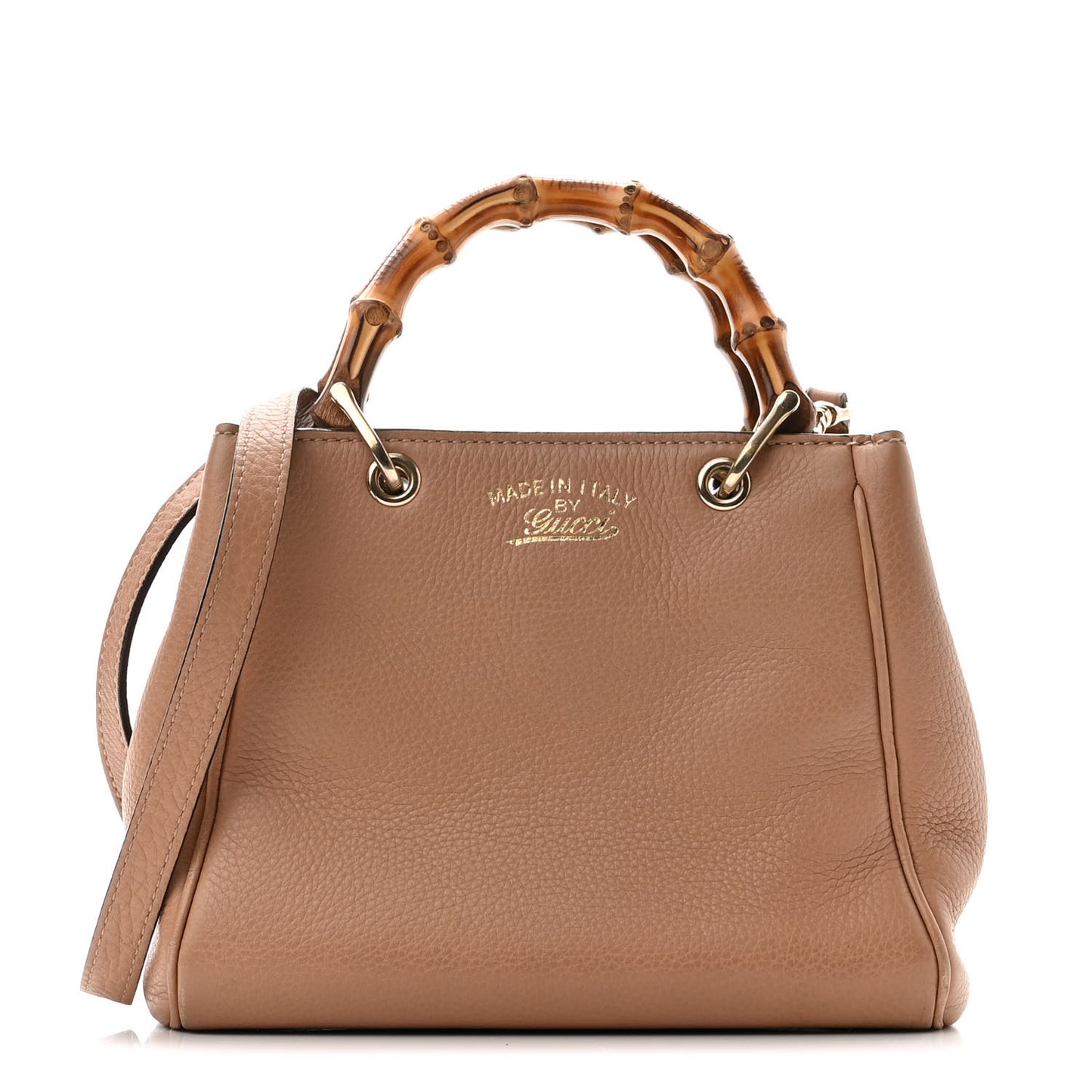 Cellarius Calfskin Mini Bamboo Shopper Tote Camelia