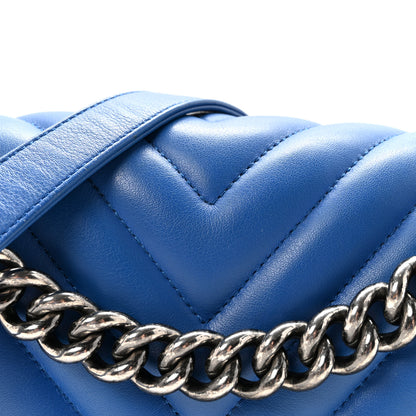 Chanel Lambskin Chevron Quilted Medium Boy Flap Bright Blue 8 of 10