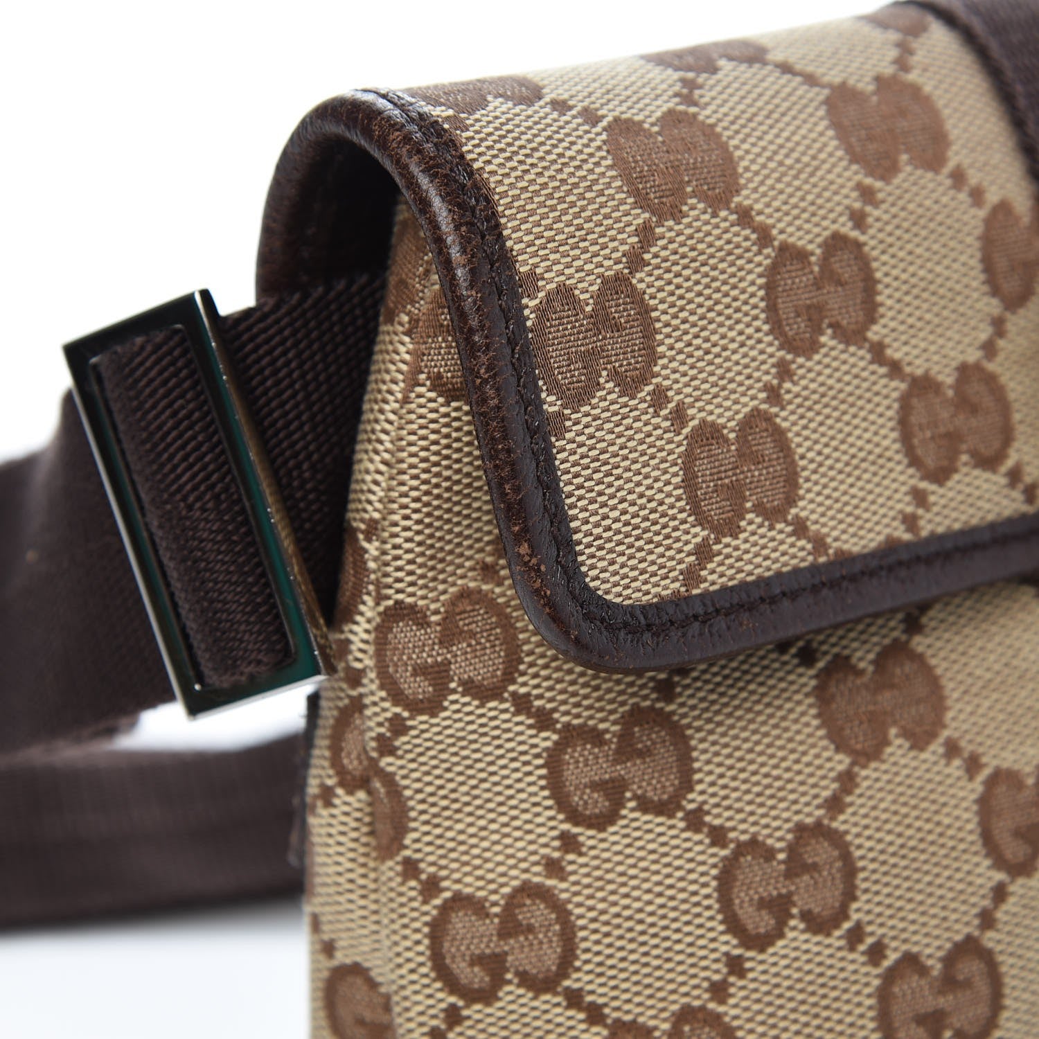 Gucci Monogram Waist Pouch Bag Dark Brown 9 of 12