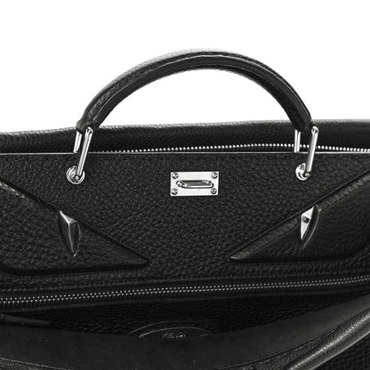 Fendi Cuoio Romano Selleria Metal Stitch Large Mens Peekaboo Iconic Essential Satchel Black 6 of 9