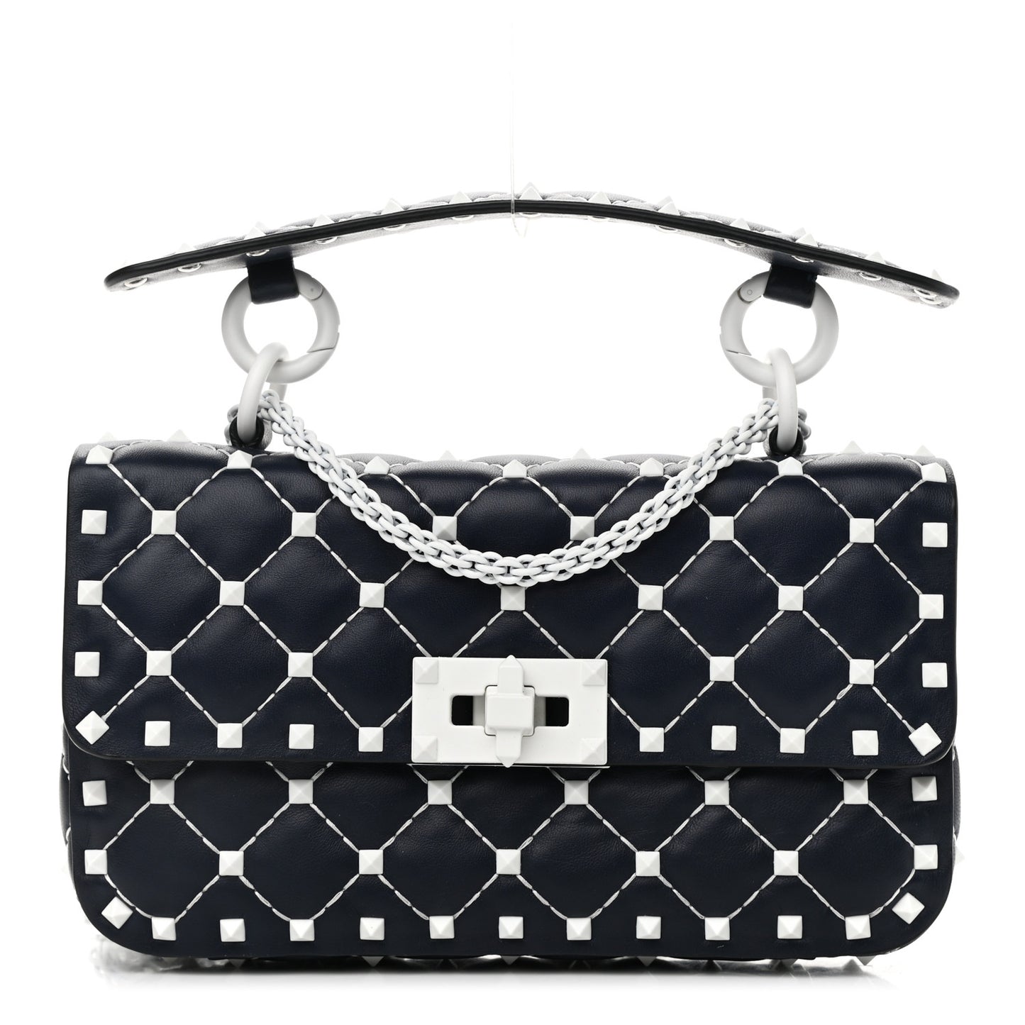 Nappa Small Free Rockstud Spike Shoulder Bag Marine