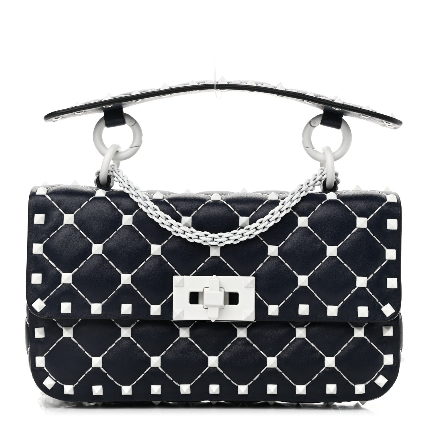 Valentino Garavani Nappa Small Free Rockstud Spike Shoulder Bag Marine 1 of 9