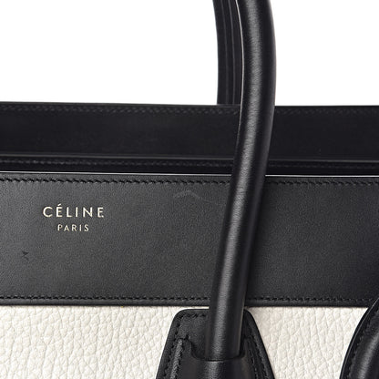 Celine Bullhide Calfskin Mini Bi-Color Luggage Black White 8 of 17