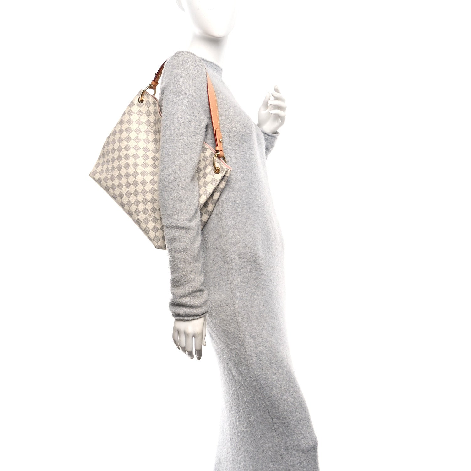 Louis Vuitton Damier Azur Graceful PM Rose Ballerine 2 of 9