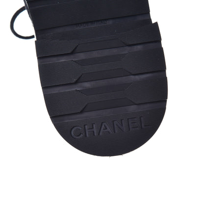 Chanel Shiny Lambskin Quilted Lace Up Combat Boots 36 Black 6 of 9