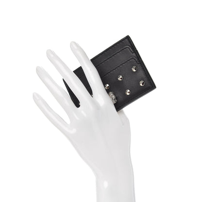 Alexander McQueen Calfskin Studded Skull Card Holder Black 2 of 6