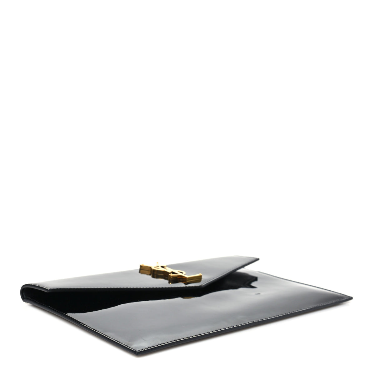Saint Laurent Patent Calfskin Monogram Uptown Clutch Black 4 of 9
