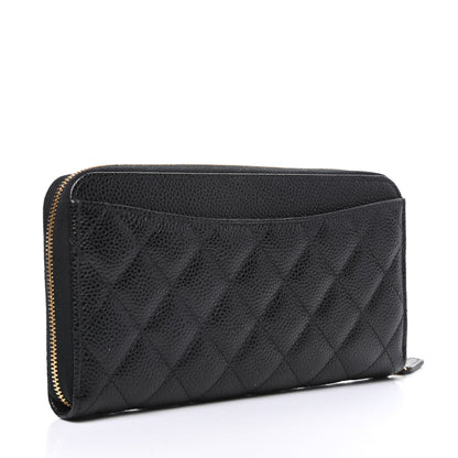 Chanel Caviar Quilted Large Gusset Zip Around Wallet Black 3 of 11
