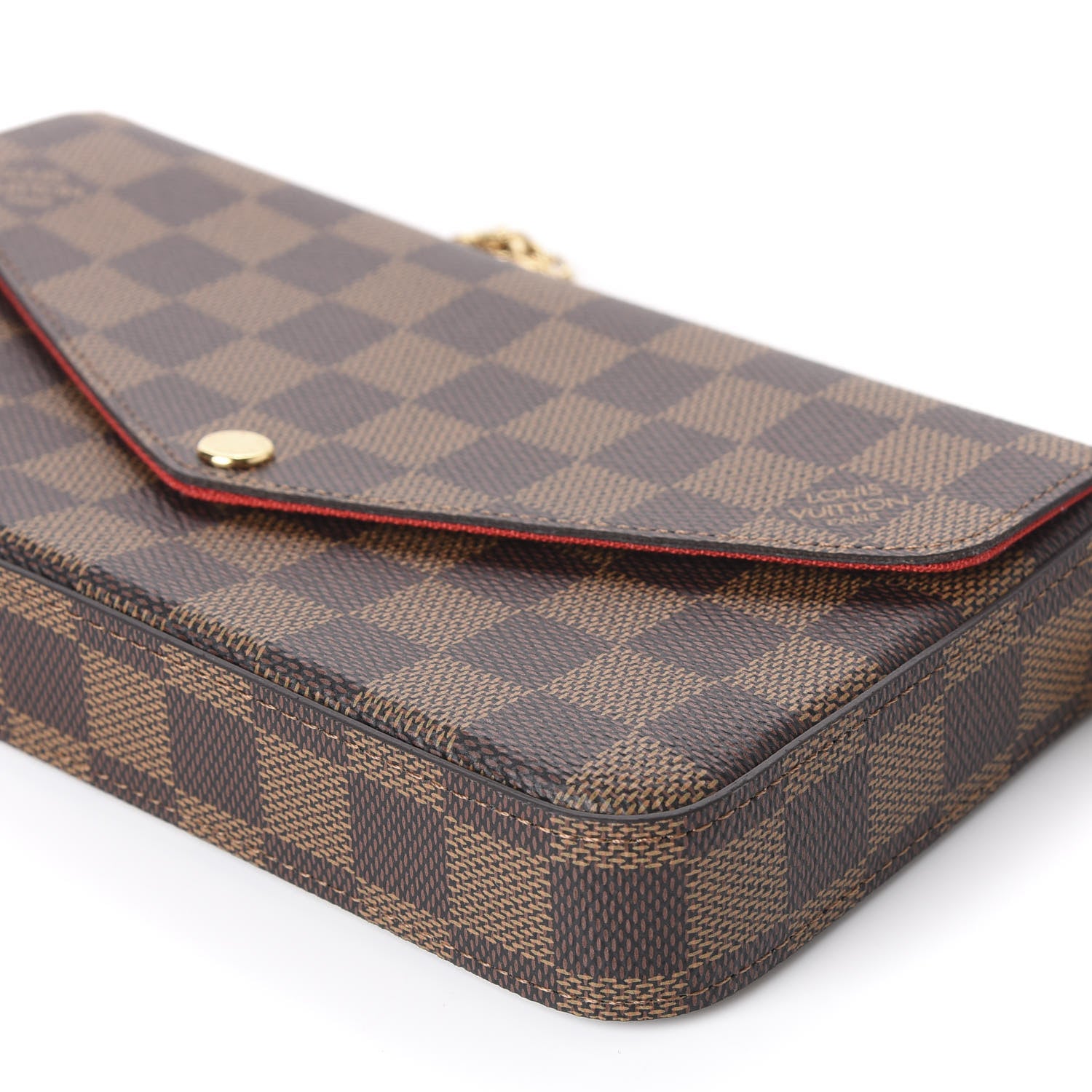 Louis Vuitton Damier Ebene Pochette Felicie Chain Wallet 6 of 11