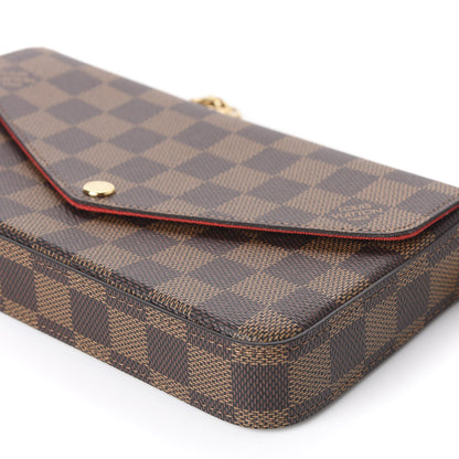 Louis Vuitton Damier Ebene Pochette Felicie Chain Wallet 6 of 11