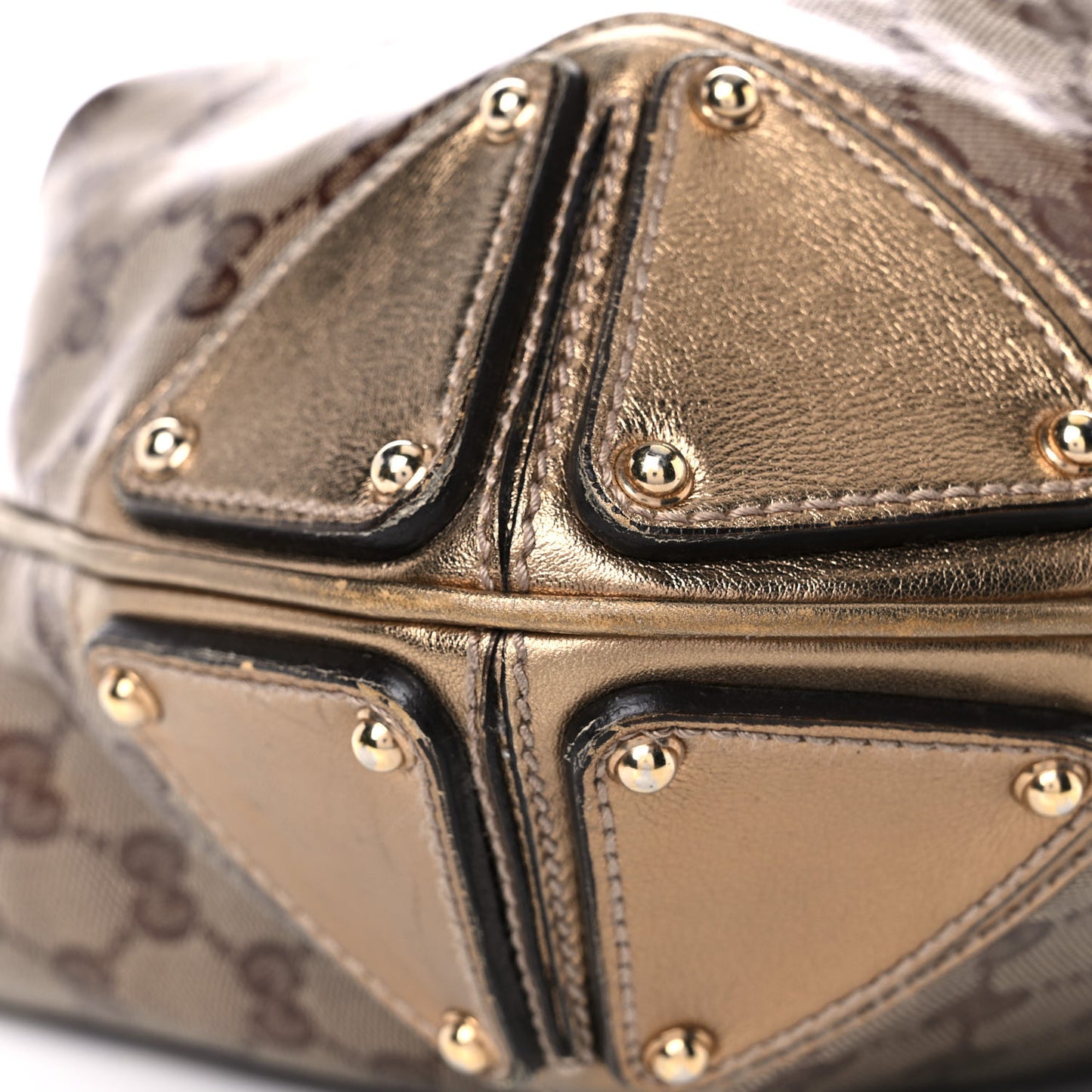Crystal Monogram Medium Indy Top Handle Bag Gold