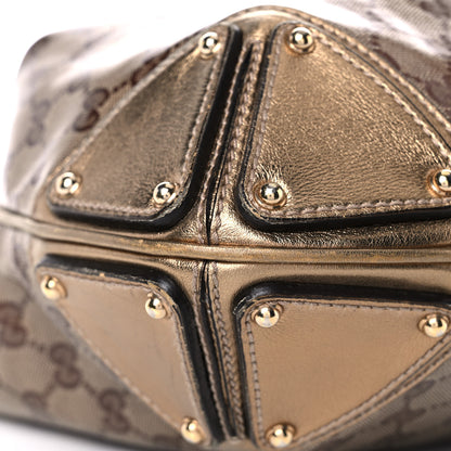 Gucci Crystal Monogram Medium Indy Top Handle Bag Gold 7 of 15
