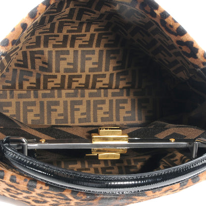 Fendi Calf Hair Leopard Print Zucca Large Peekaboo Iconic Satchel Tobacco 5 of 7