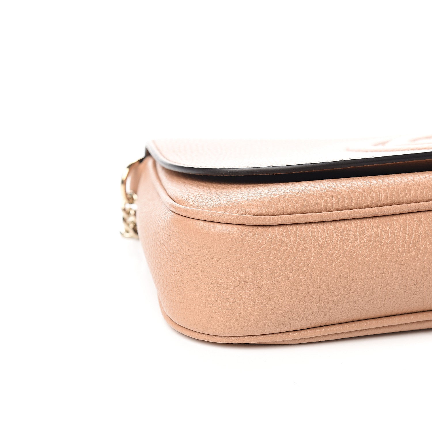Gucci Pebbled Calfskin Medium Soho Flap Crossbody Camelia 7 of 9