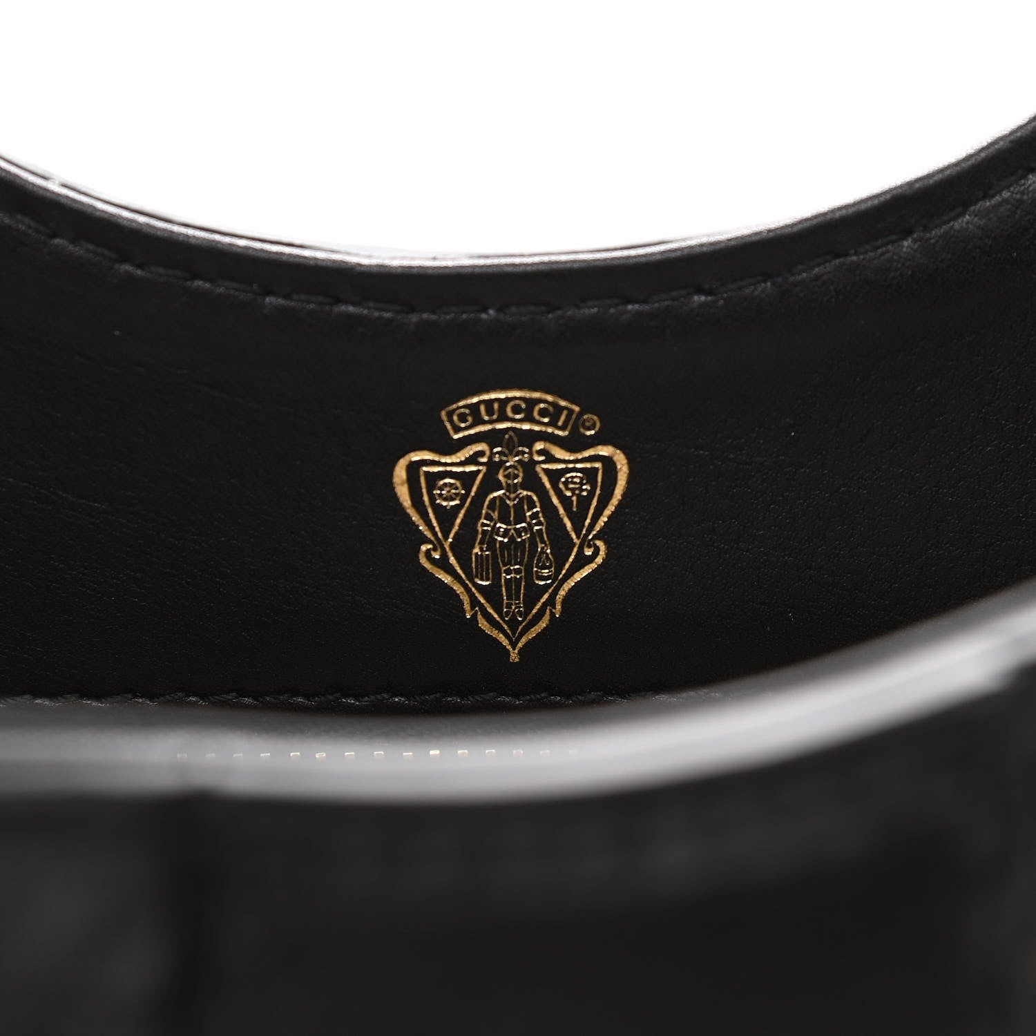 Gucci Calf Hair Jaguar Print Medium Stirrup Top Handle Bag Black 5 of 11