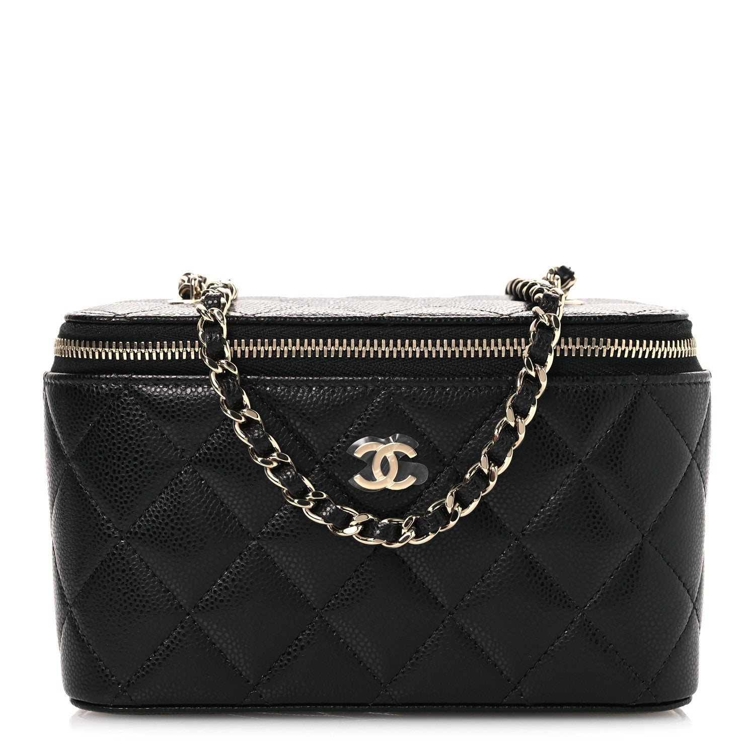Chanel Caviar Quilted Small Vanity Case With Chain Black Black 1 of 14