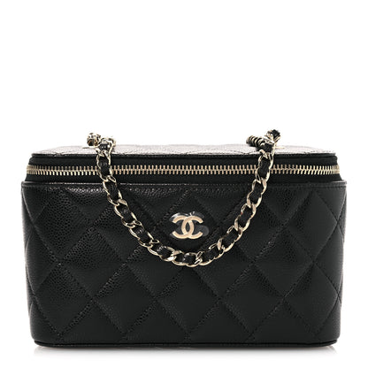 Chanel Caviar Quilted Small Vanity Case With Chain Black Black 1 of 14