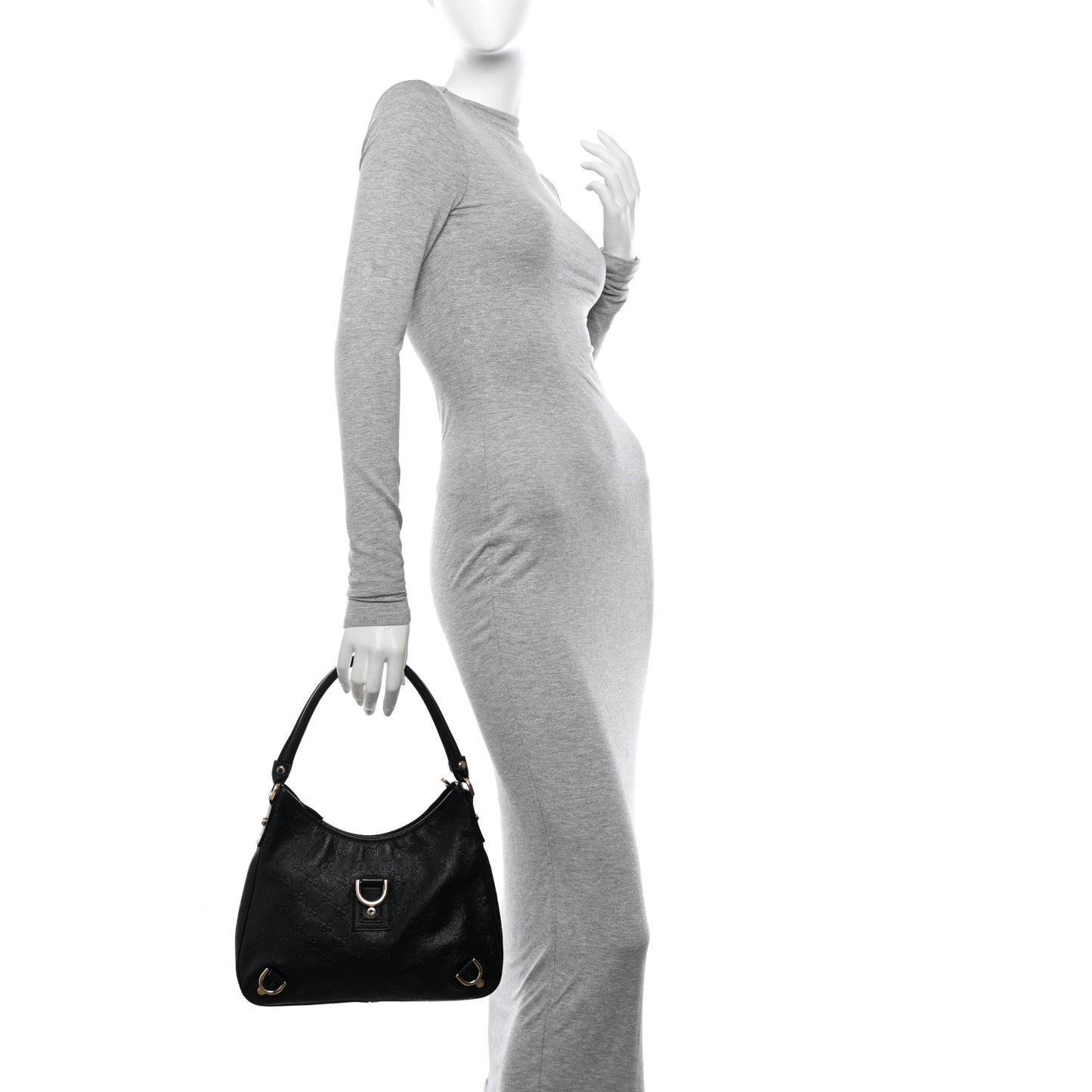 Guccissima Medium Abbey D Ring Hobo Black