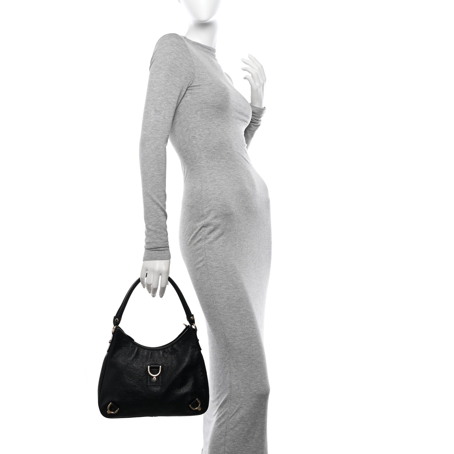 Gucci Guccissima Medium Abbey D Ring Hobo Black 2 of 11