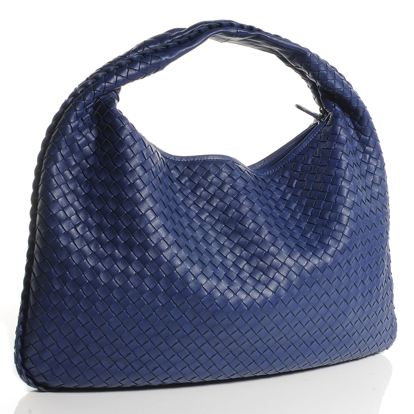 Nappa Intrecciato Large Veneta Hobo Cobalt Blue
