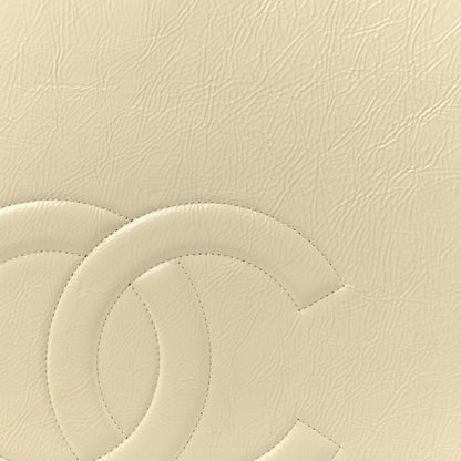 Chanel Shiny Aged Calfskin North South Shopping Bag White 8 of 12